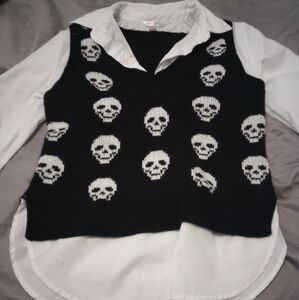 No Boundaries Black and White Sweater Vest